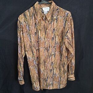 Tess Multicolored Long Sleeve Women's Blouse (Size S) (100% Polyester)